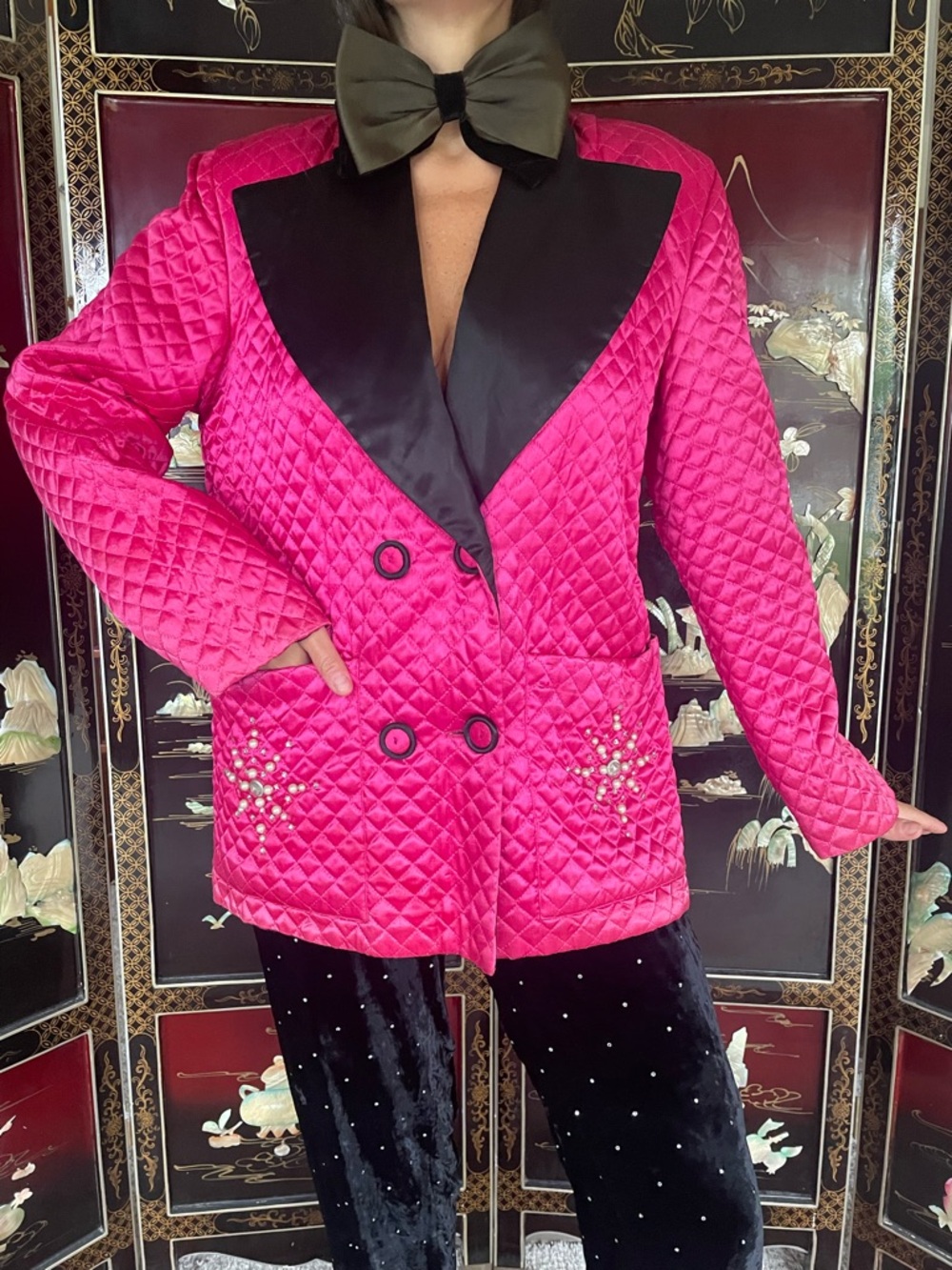 1940s quilted lounge jacket